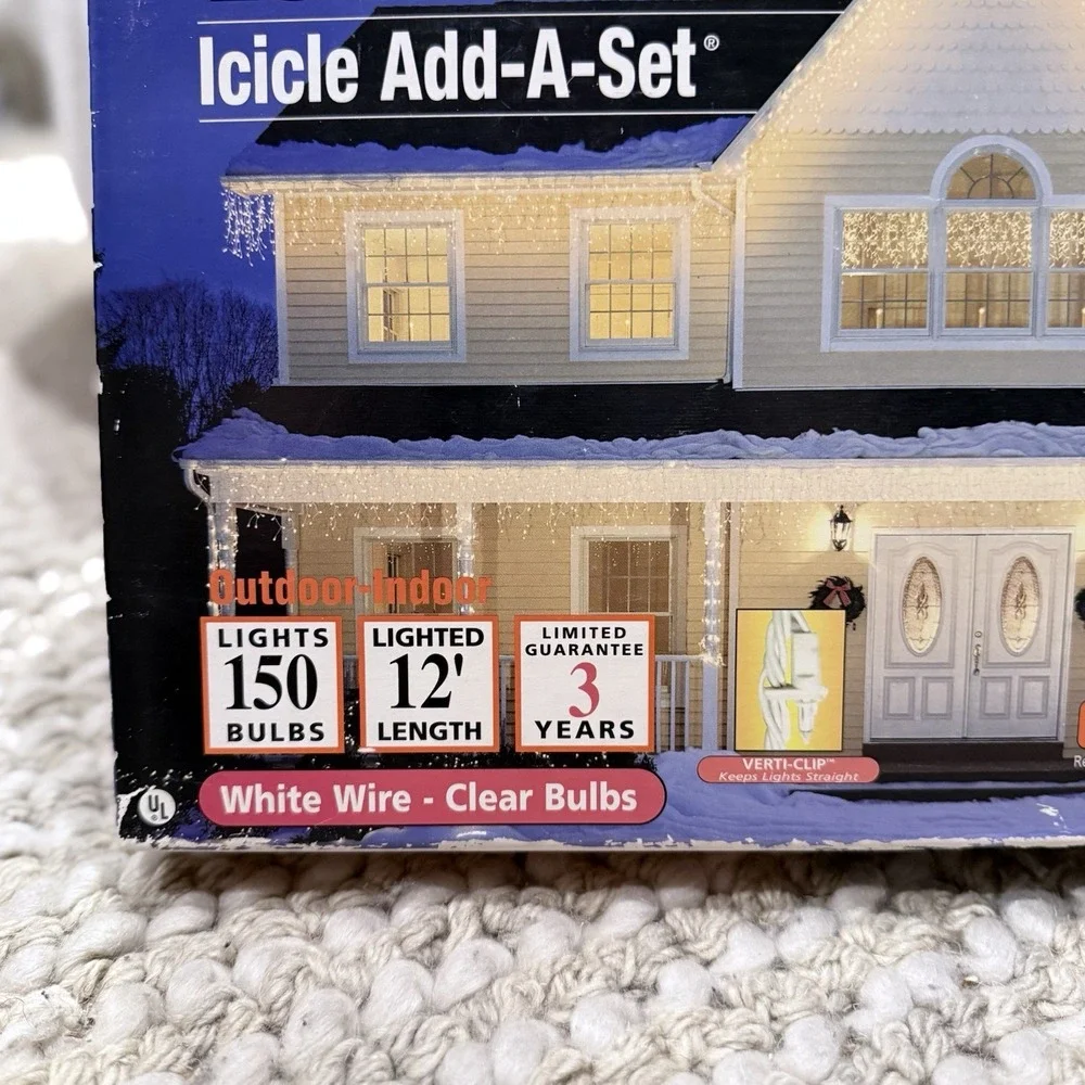 Sylvania 150 Cascading Icicle Lights Add A Set White Clear Multi Speed Control